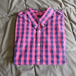 MTailor 100% cotton button-down plaid pattern Short Sleeve Shirt