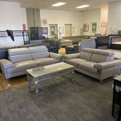 Leather Sofa And Love Seat With Chair  