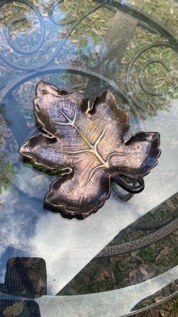 Copper Maple Leaf Small Decorative Plate - Autumn Fall Thanksgiving Decor