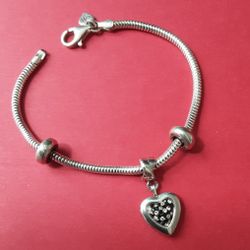 Michael Anthony Sterling Silver Charm Bracelet and Heart Locket