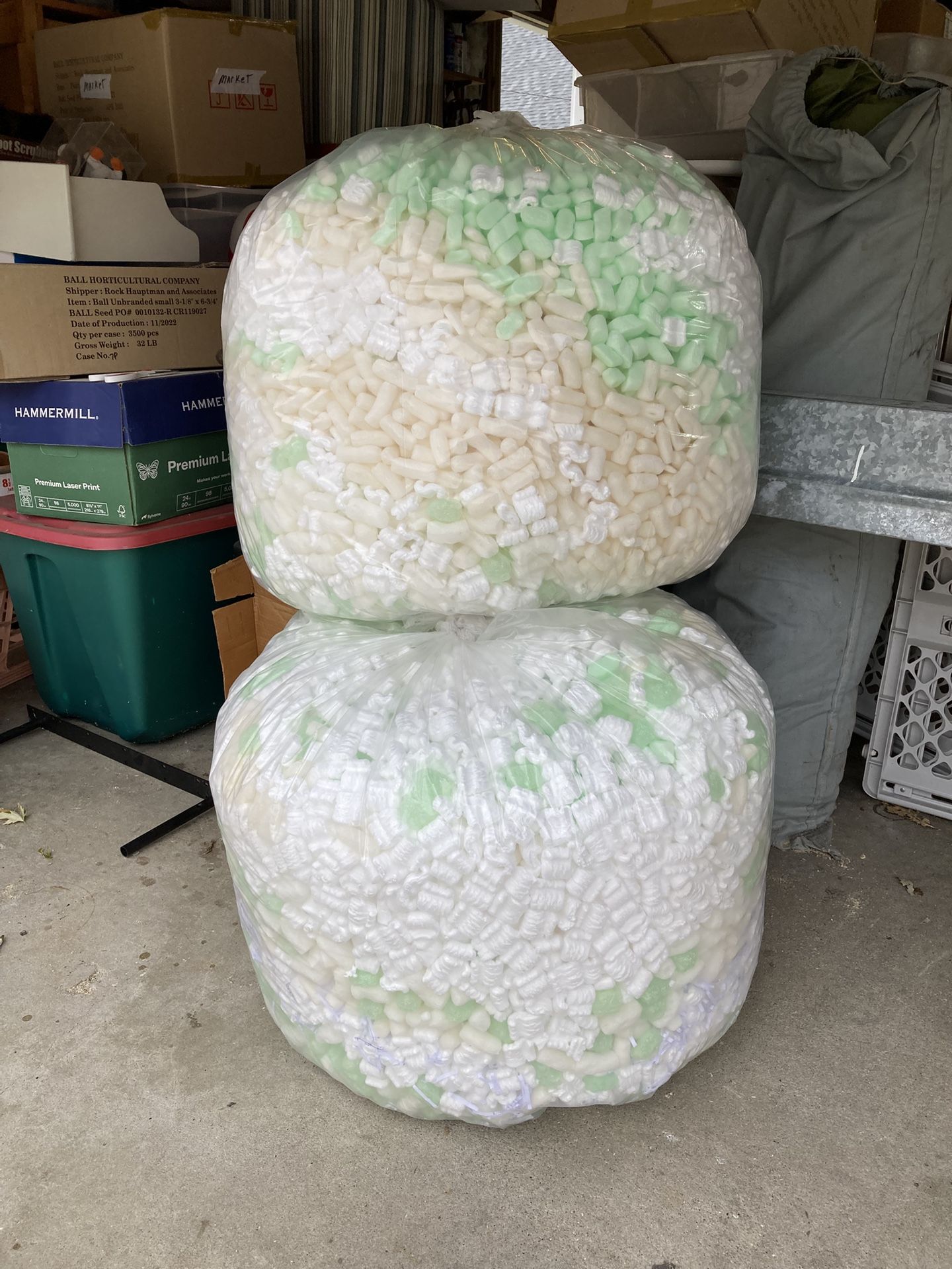 2 Large Bags Mixed Packing Peanuts 