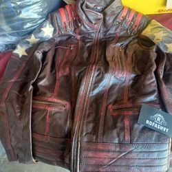 Black Friday Special Offer!!!! Women's Distressed Cafe Racer Ox Blood Orange Jacket 