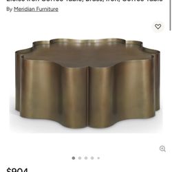 Eloise Iron Coffee Table, Brass Iron Coffee Table