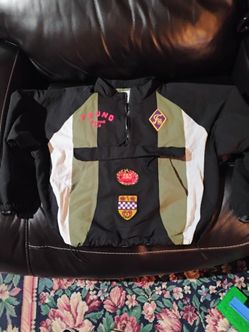 Found Sporting Club color blocked patch jacket