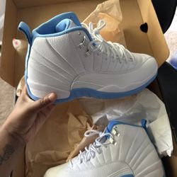 Jordan 12 Retro "White and University Blue