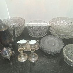  Cristal  Cut Glass,Silverplate 