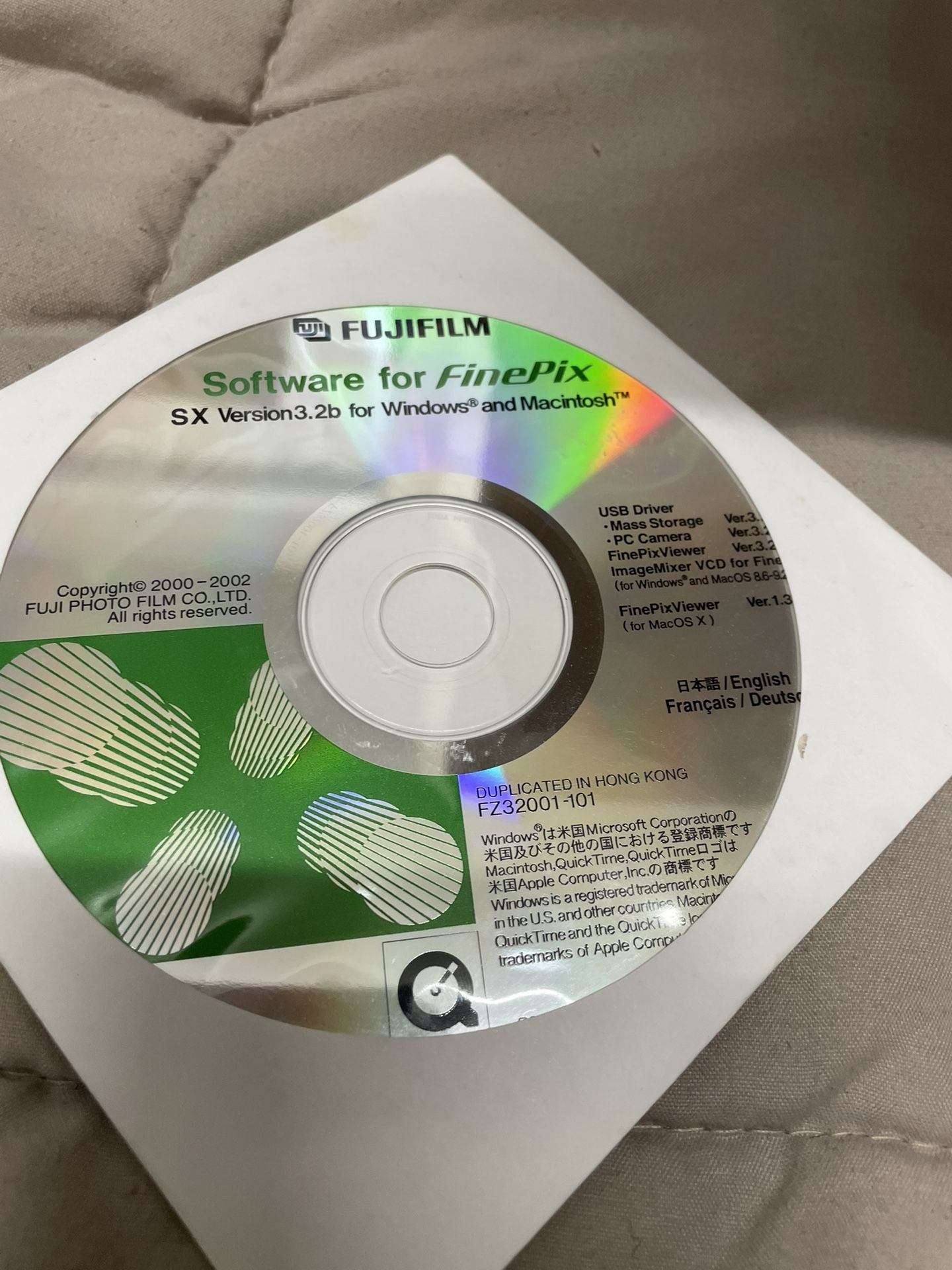 Software CD for Fujifilm FinePix SX