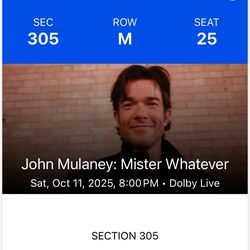 John Mulaney TONIGHT Park MGM 2 Tickets $120 For Both