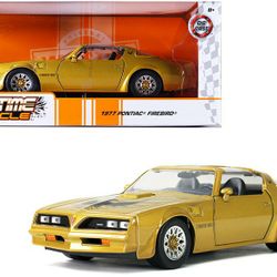 1977 Pontiac Firebird Trans Am T/A Gold with Hood Bird "Bigtime Muscle" 1/24 Diecast Model Car by Jada