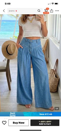 Women high waist gathered wide legs