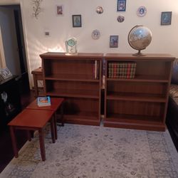 Solid Wood Bookshelves & End Tables