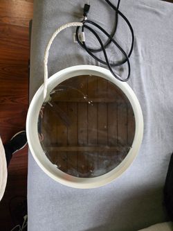 Ikea STORJORM Mirror with integrated LED lighting, white 18 1/2"