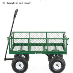 Gorilla Carts GOR400-COM Steel Garden Cart, Steel Mesh Removable Sides, 3 cu ft, 400 lb Capacity, Green