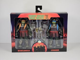 NECA Teenage Mutant Ninja Turtles 3 Movie MICHELANGELO & LEONARDO 2 Pack Walmart Exclusive NIB TMNT