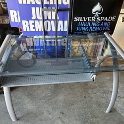 Silver office desk