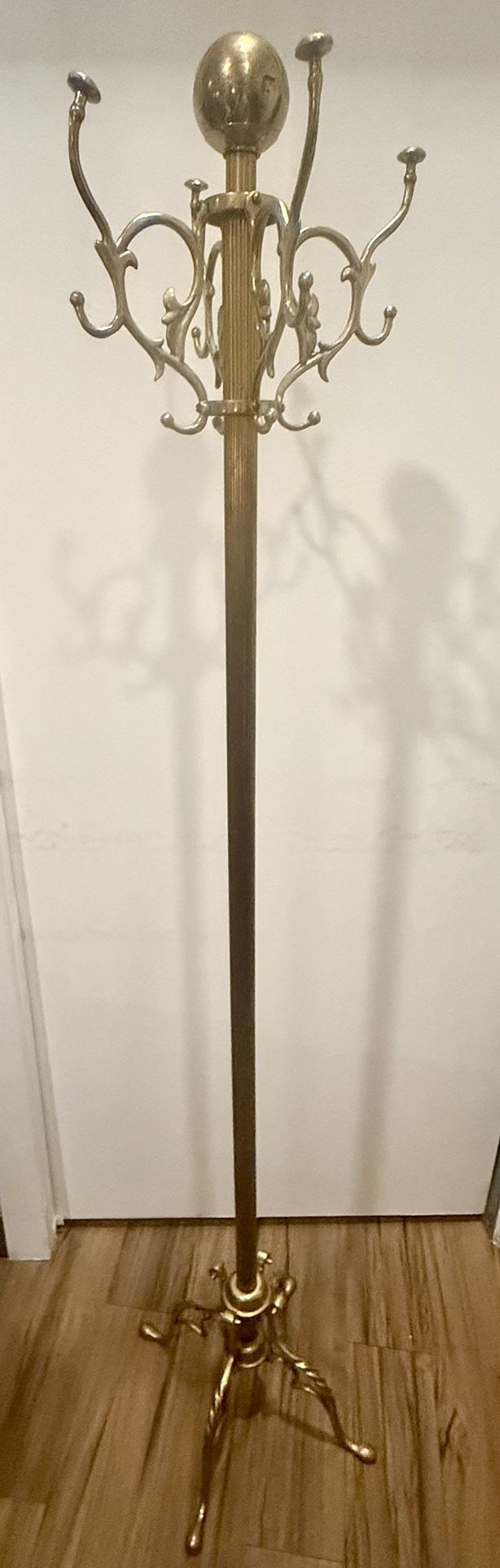 **L@@K @ Vintage Ornate Italian Brass Coat Rack** RARE Very Good Condition**