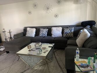Beautiful Blue/gray Sectional Sofa