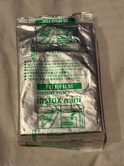 foil packet of Fujifilm Instax Mini instant film.