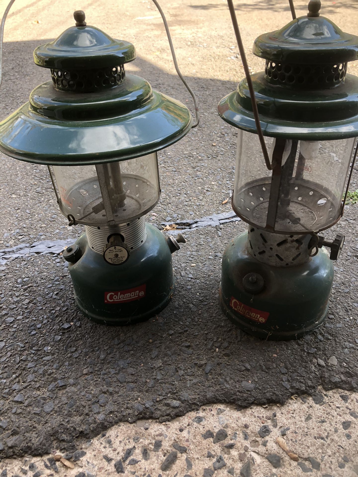 Two vintage Coleman gas lanterns