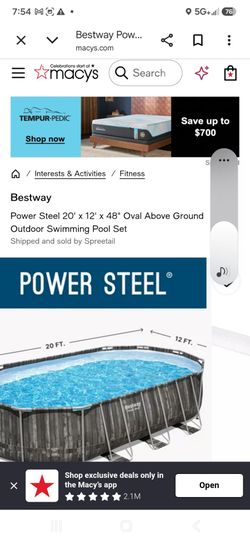 Bestway Power Steel 20x12x48 Oval Above Ground Pool Set