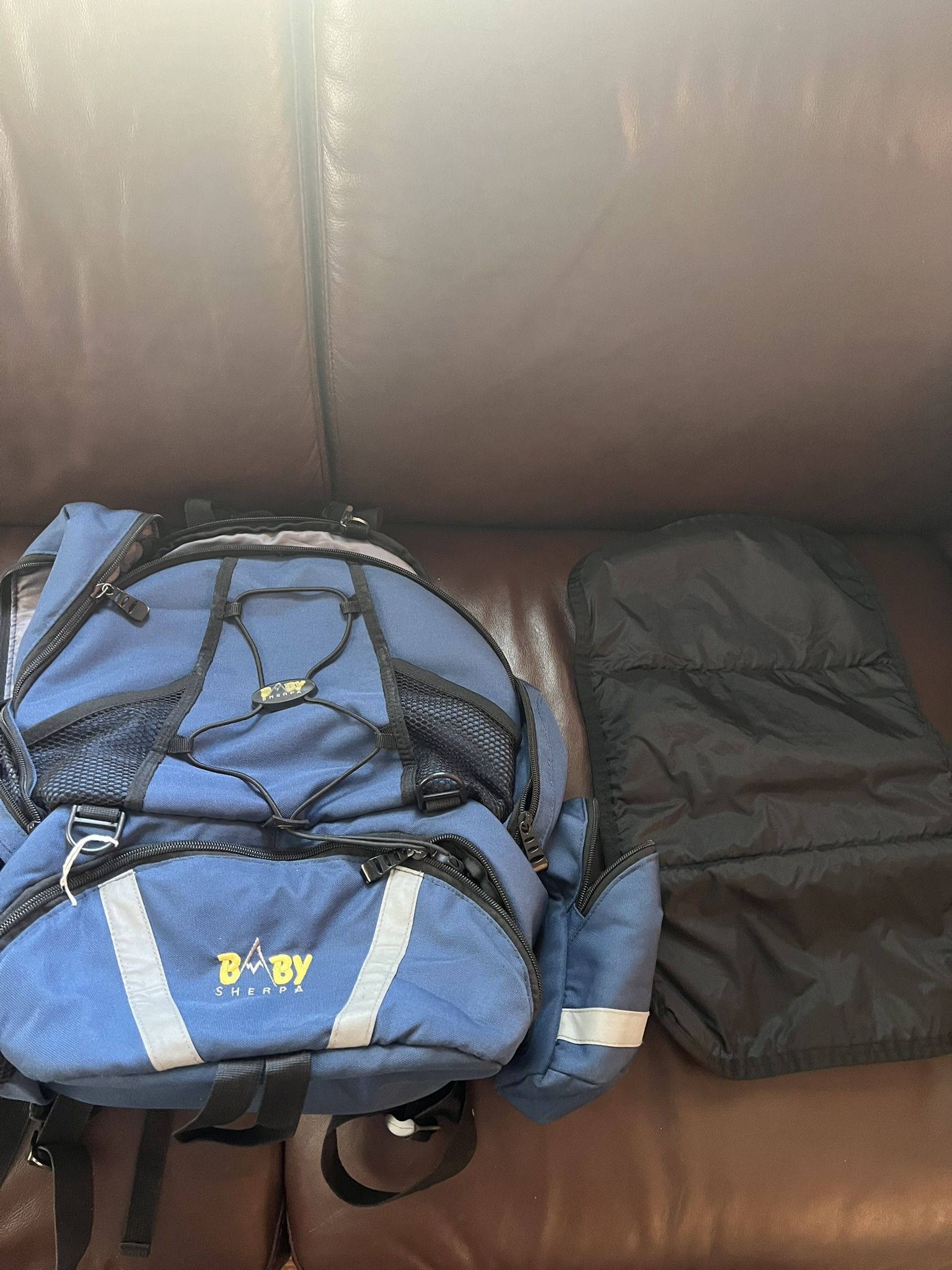 Baby Sherpa Blue Oversized Insulated Backpack Diaper Bag 
