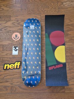 Rare Pizza Skateboard 8.25 in Shrink w Plan B Grip and Stickers The hook up!!!