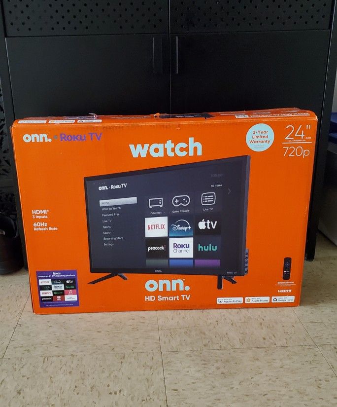 New Onn 24" Class HD (720P) LED Roku Smart TV (100012590)