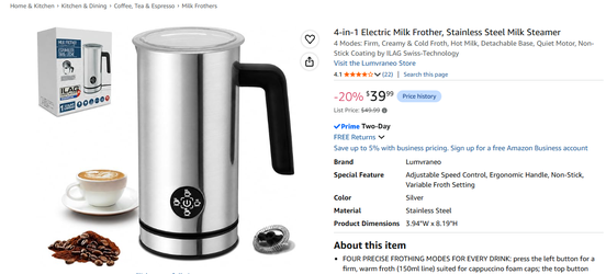 4 in 1 Electric Milk Frother
