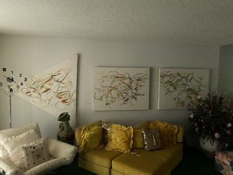 Original 3 Paintings Vintage with Expression