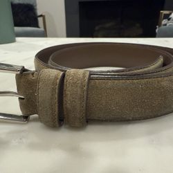 Loro Piana 36” Beige Men’s Suede Belt