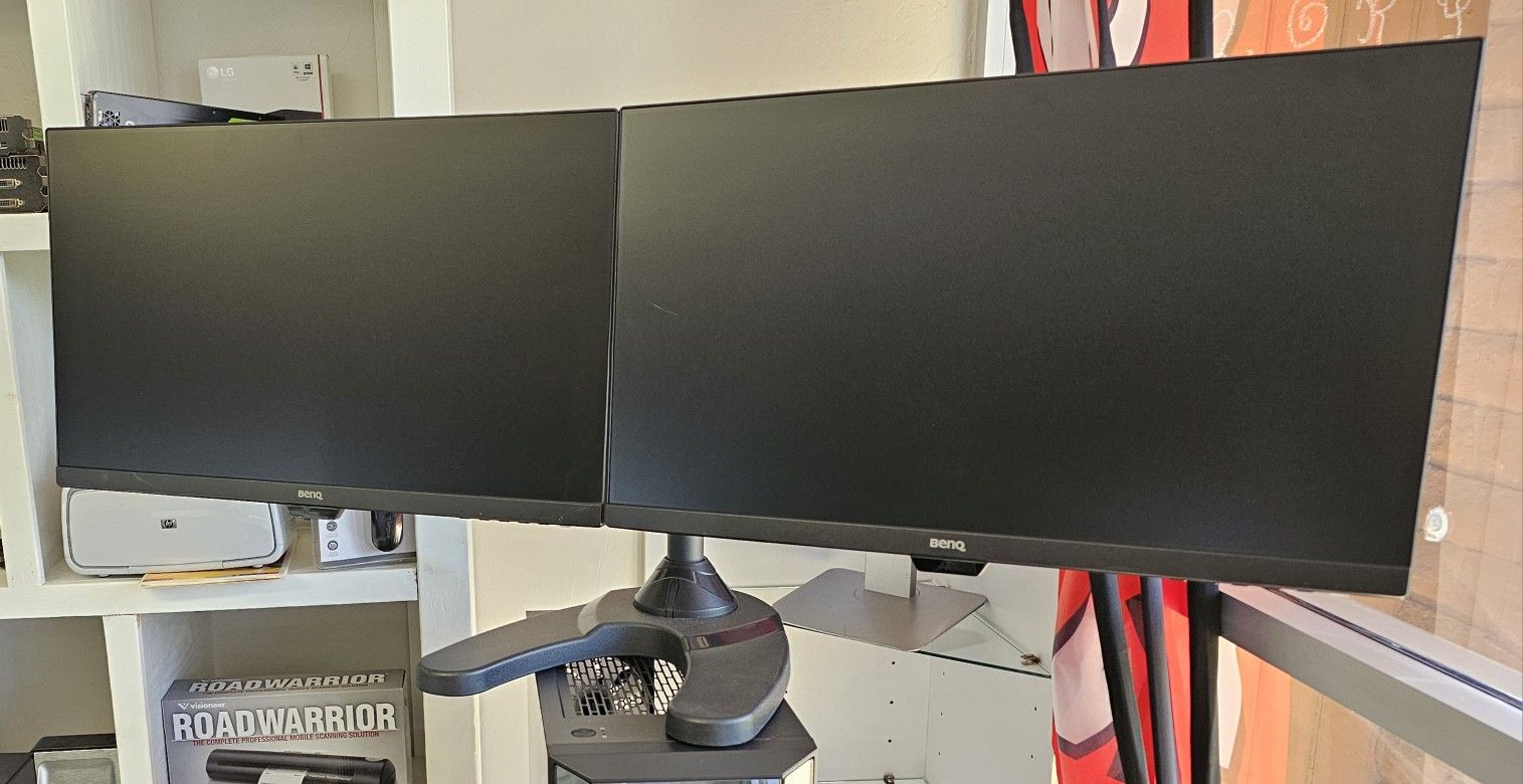 Dual 24-Inch Monitor 1080P WIDESCREEN Monitor With Single Stand.