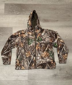 Rivers West Camo Waterproof Fleece Hunting Jacket Hooded Full Zip Men’s L