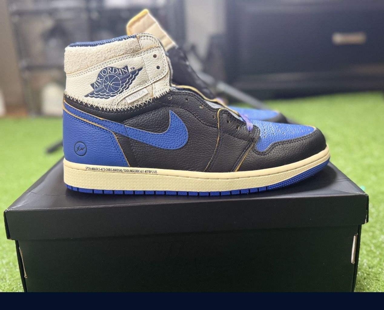 Jordan 1 High OG Fragment x Union LA Sport Royal Size 9.5 Nike Retro