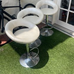 White Bar Stools (all 3 Sold Together)