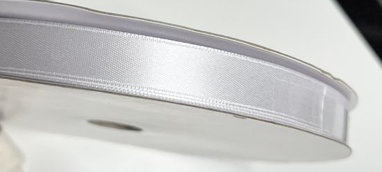White Satin Fabric Ribbon Double Sided New