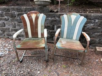 50’s Metal Outdoor Rocking Chairs
