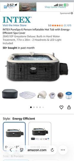 Intex purespa greystone deluxe hot tub 6 person