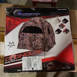 Ameristep Ground Blind Doghouse Shooting Window Shoot Through Mesh Hunting Camo