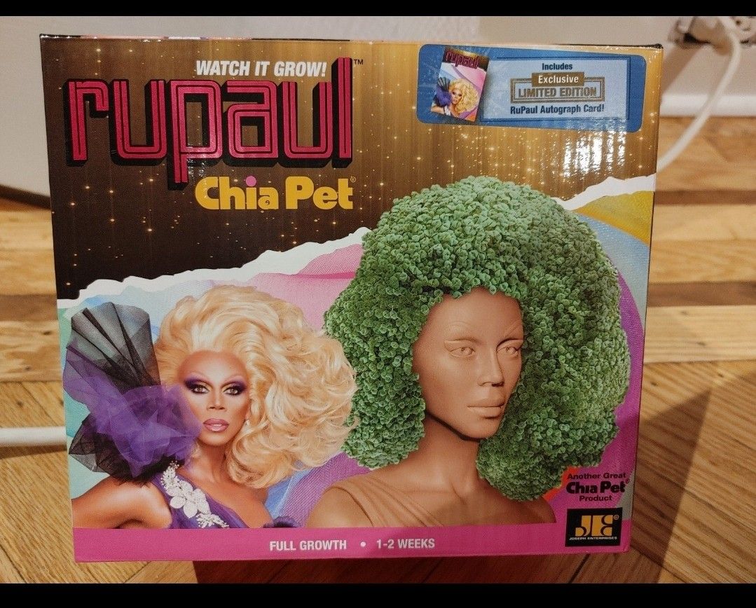 RuPaul Chia Pet EXCLUSIVE LIMITED EDITION With An Autograph Card Inside