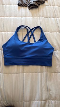 Blue Sports Bra with Criss-Cross Straps