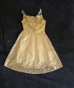Womans gold mini dress for homecoming size small