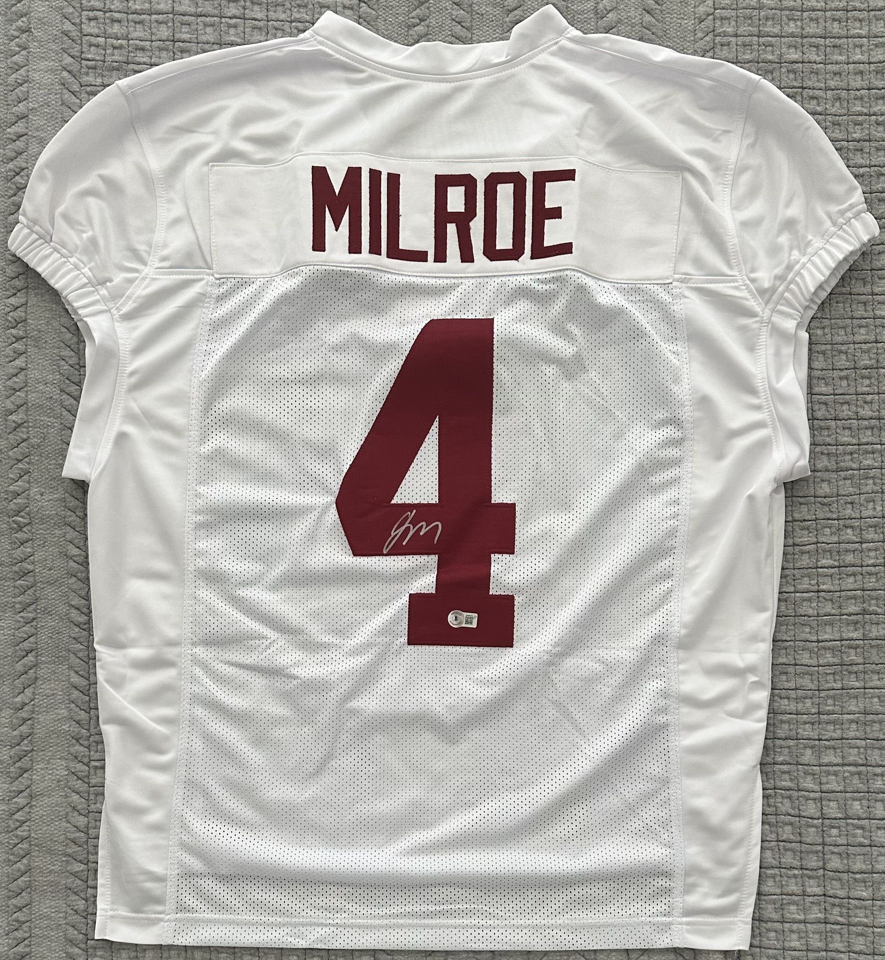 Jalen Milroe Signed Alabama Crimson Tide Custom Pro Style Jersey Beckett