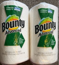 NEW (2) Rolls Bounty Advanced Paper Towels – 2-Ply (101 Sheets/roll) - p/u Castle Shannon  Premium Bounty towels with excellent absorbency and strengt