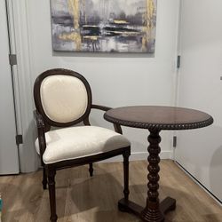 Vintage Klaussner Chair And Table