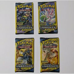 Pokemon Sun & Moon Unbroken Bonds 3 card Booster Packs All 4 Pack Styles