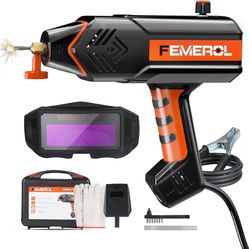FEMEROL Handheld Welder, Portable Welding Machine 110V with Auto Darkening Goggles, 120A IGBT Inverter Portable ARC Welder Gun, Fits for 3/3