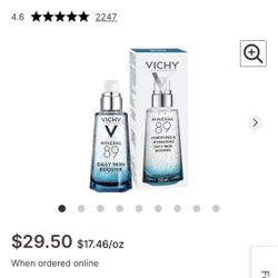 Vichy Mineral 89 Hyaluronic Acid Face Serum, 1.69 fl oz（new)