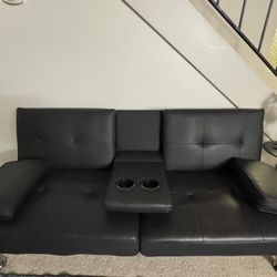 Excellent Faux Leather Futon -$105