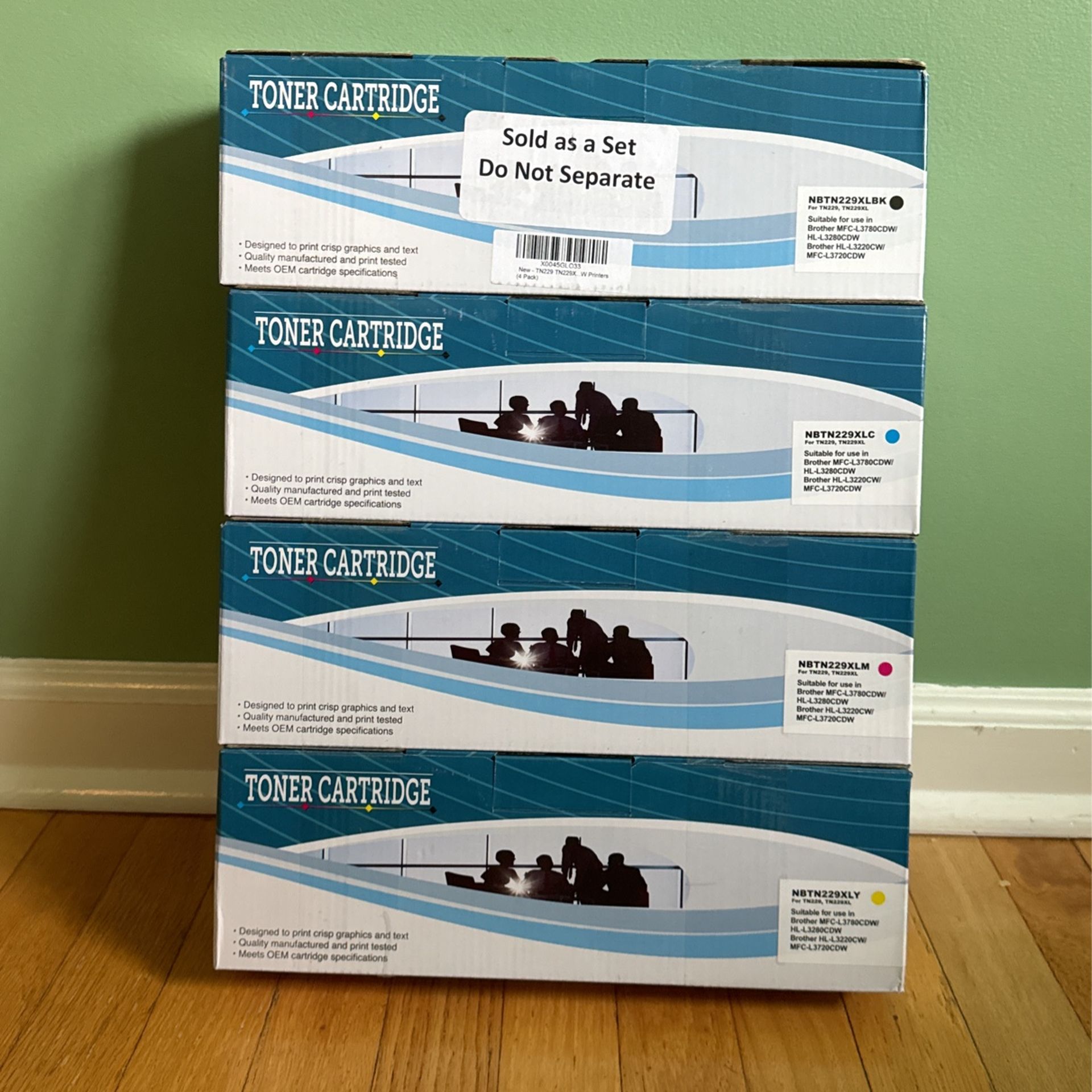 Toner Cartridge For TN229/XL (4 Pack)