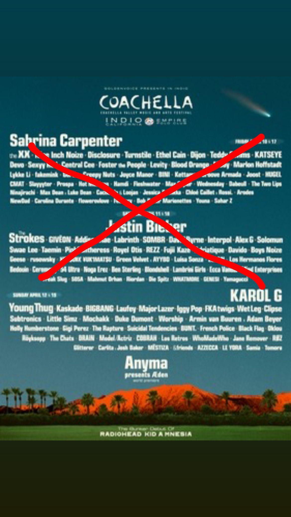 For Sale 3 Coachella SUNDAY WEEKEND 1 2026 